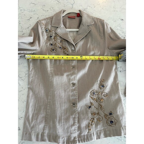 Embroidered blazer By Nordstrom Women’s Tab Private Label Sz Large - Picture 9 of 11